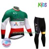 Kind Fietskleding (Wielershirt Lange Mouw + Fietsbroek Lang) 2017 Astana Pro Team N004 Winter Thermal Fleece